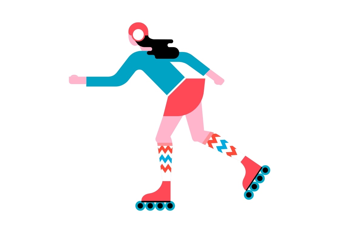 AI+PS绘制扁平滑轮少女风格插画(图26)