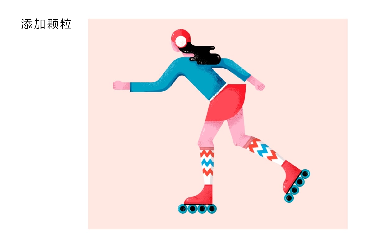 AI+PS绘制扁平滑轮少女风格插画(图32)