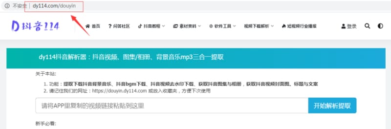 打开浏览器,输入链接 抖音短视频去水印的方法来了,超简单!(图3)