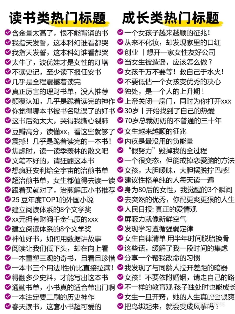 233个小红书爆款标题,快去试试吧~(图3)
