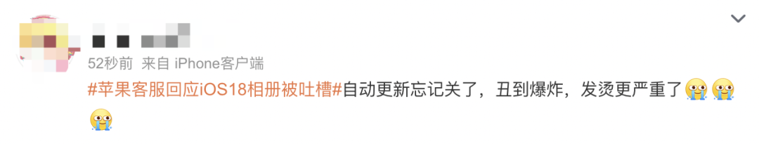 苹果iOS 18来了,被吐槽“苹果变安卓”“丑”上热搜!网友:还我妈生相册(图8)