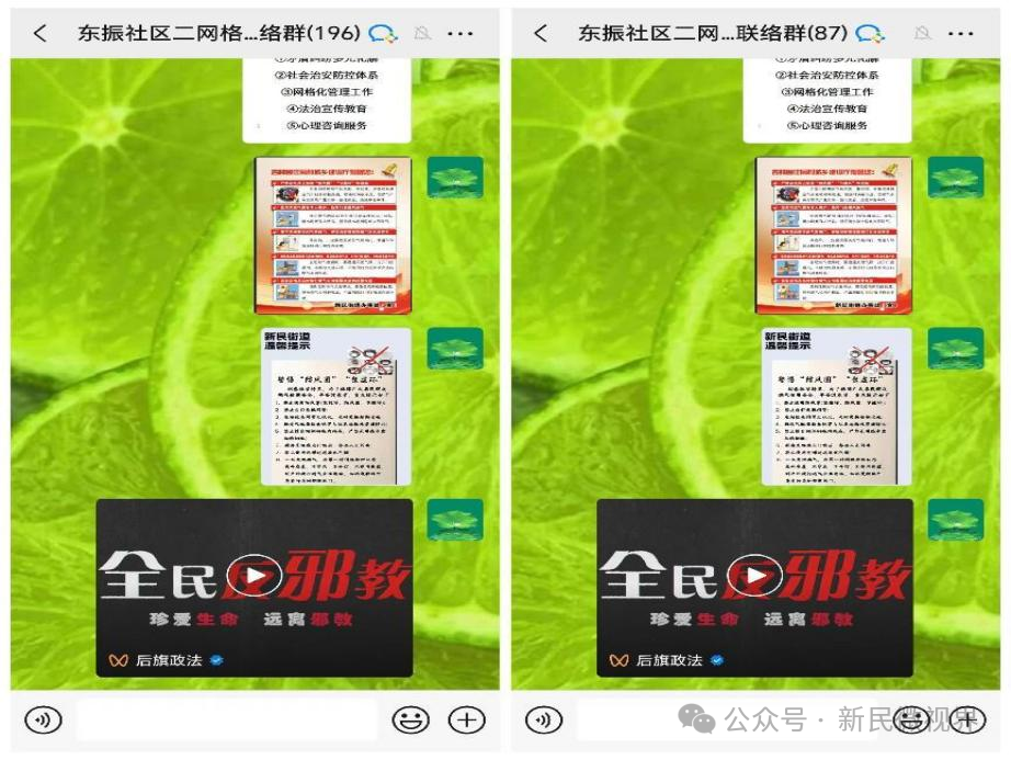 【综治中心】新民街道东振社区:同心反邪教 携手度新春(图1)