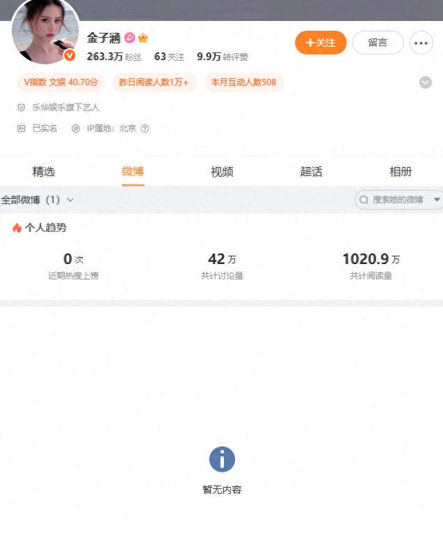 金子涵微博全清空！退圈预警还是新起点？(图1)