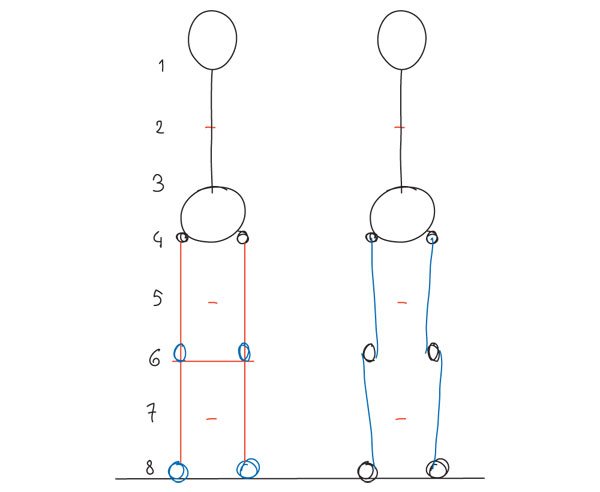 人体绘画教程-人体解剖学基础之基本身体比例(图5)