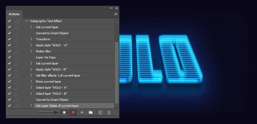 如何制作 3D 全息图文字效果 Photoshop 动作(图20)