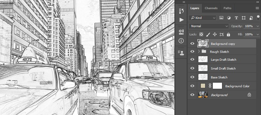 如何在 Adobe Photoshop 中创建素描效果动作(图25)