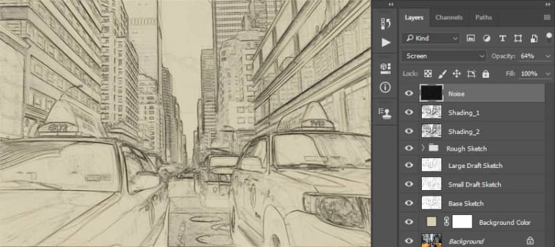 如何在 Adobe Photoshop 中创建素描效果动作(图33)