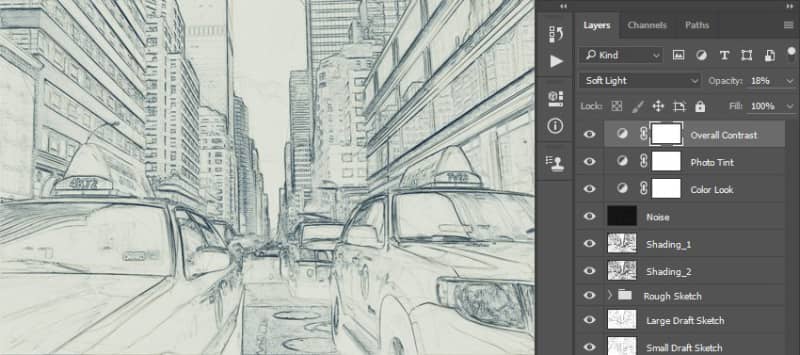 如何在 Adobe Photoshop 中创建素描效果动作(图39)