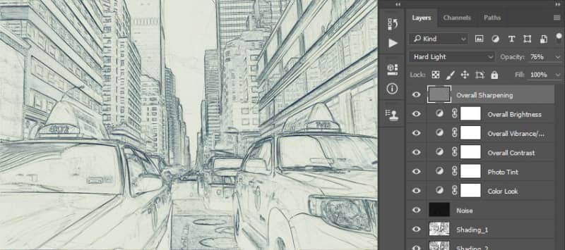 如何在 Adobe Photoshop 中创建素描效果动作(图45)
